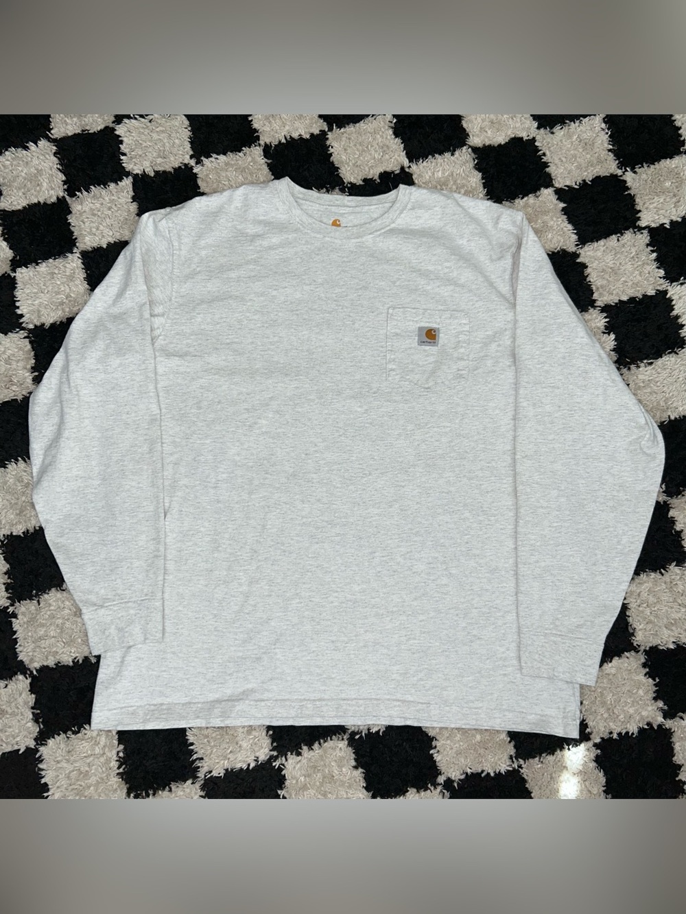 Carhartt Mens XL Tall Long Sleeve Pocket T-Shirt Heather Gray K126 Original Fit